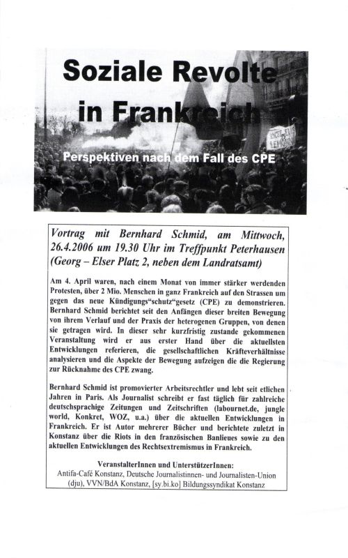 soziale revolte in frankreich Frontside